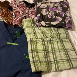 Woman’s lot of scrub tops